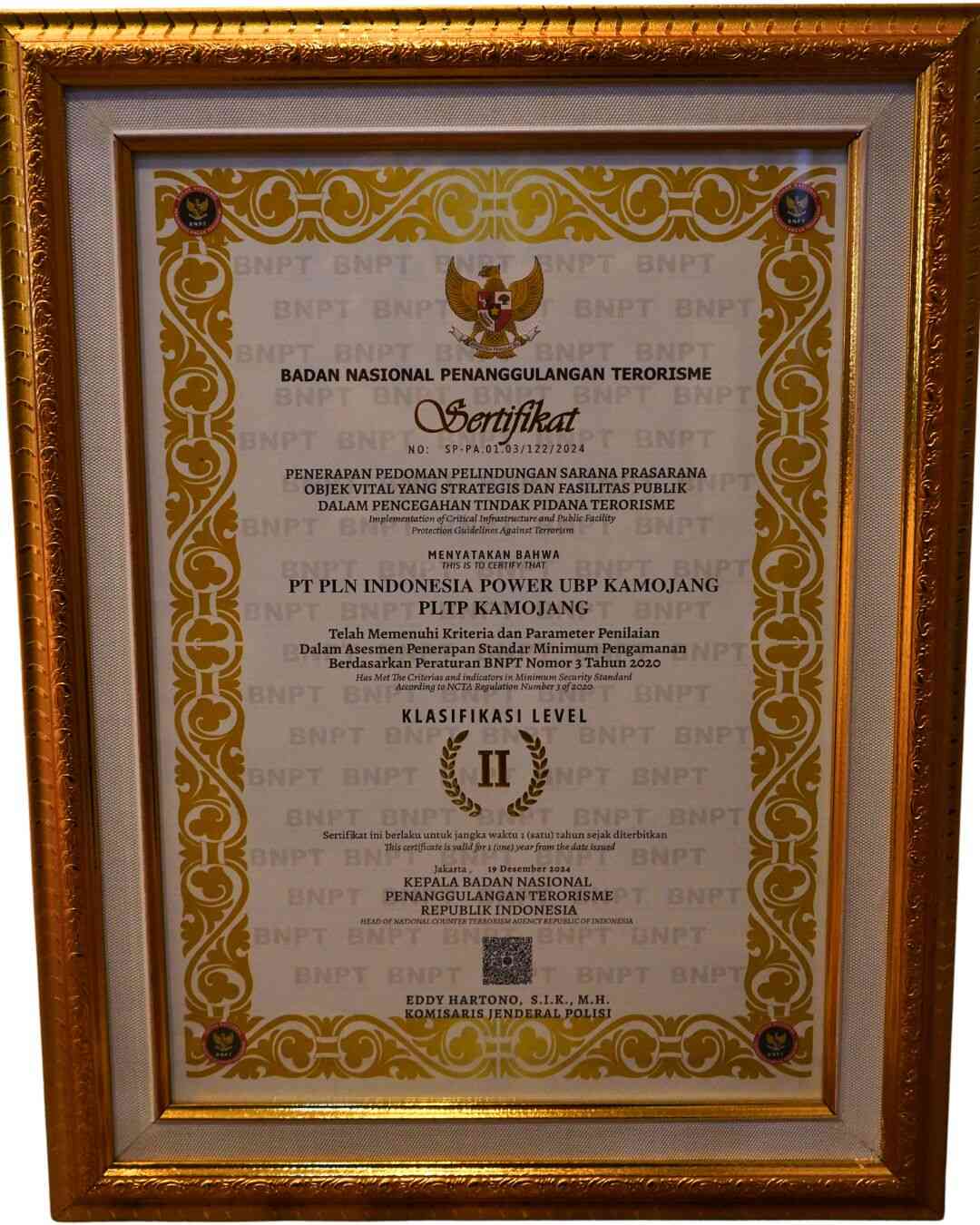 Sertifikat BNPT Kamojang